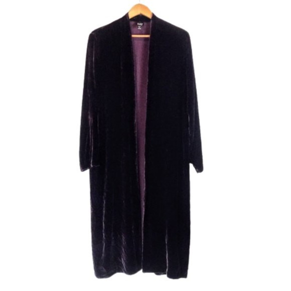 Eileen Fischer ankle length velvet jacket/ duster
